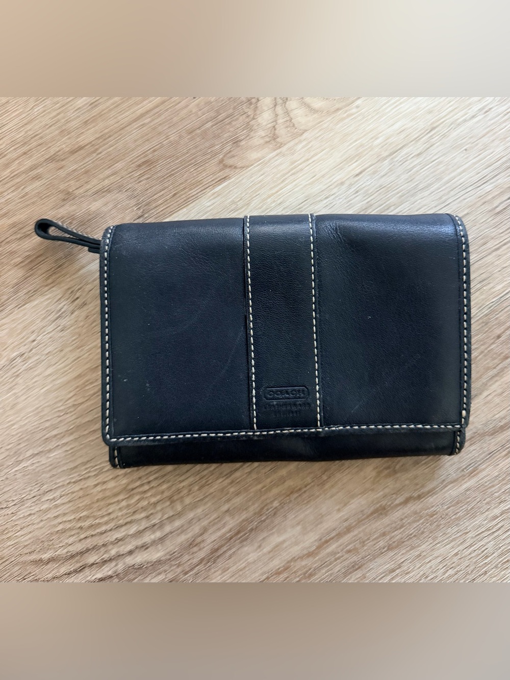 Coach Black Leather Zip Wallet